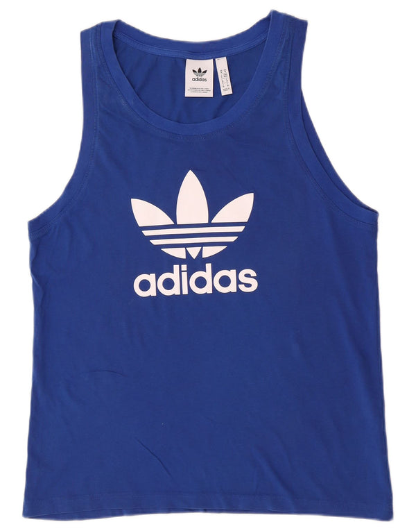 Adidas Mens Graphic Vest Top Medium Blue Cotton