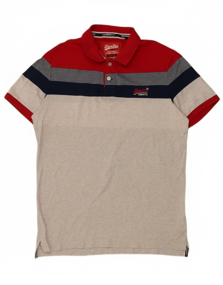 Superdry Mens Polo Shirt XL Multicoloured Colourblock Cotton