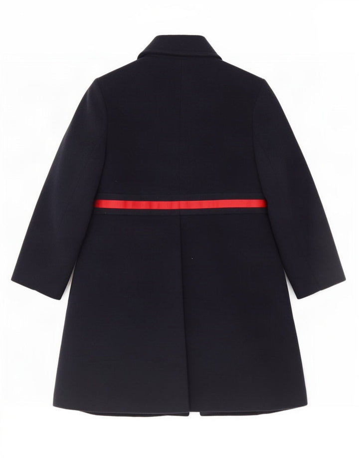 Monsoon Girls Overcoat 7-8 Years Navy Blue Colourblock Polyester