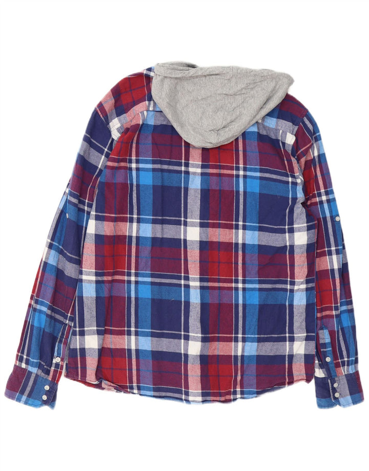 Quiksilver Mens Hooded Flannel Shirt Large Multicoloured Check