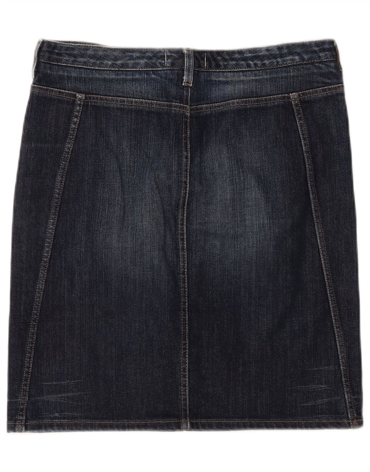 Benetton Womens Denim Skirt IT 44 Medium W32 Navy Blue Cotton