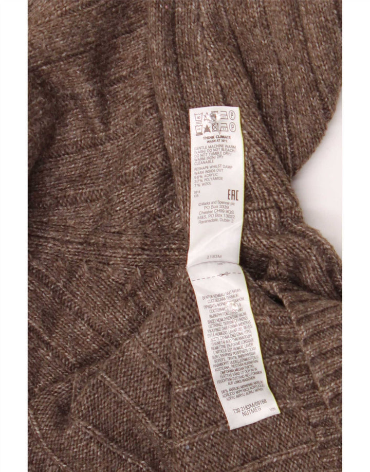 Marks & Spencer Mens Roll Neck Jumper Sweater 2XL Brown Acrylic