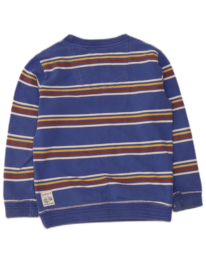 Fat Face Boys Sweatshirt Jumper 5-6 Years Blue Striped Cotton