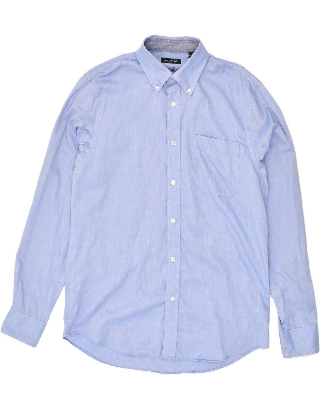 NAUTICA Mens Shirt Size 15 1/2 Medium Blue Cotton | Vintage Nautica | Thrift | Second-Hand Nautica | Used Clothing | Messina Hembry 