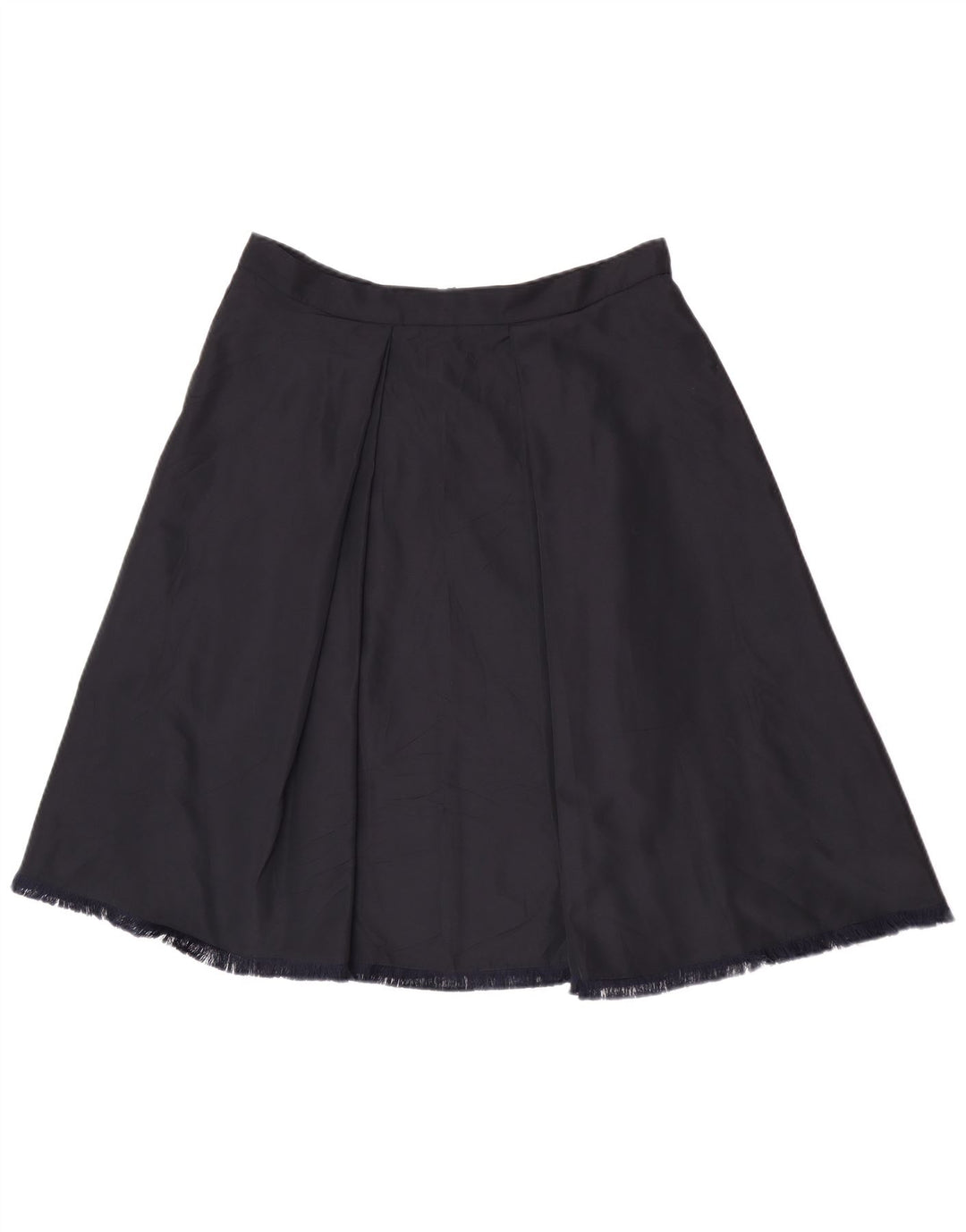 Max Mara Womens High Waist A-Line Skirt UK 18 XL W32 Navy Blue Polyester