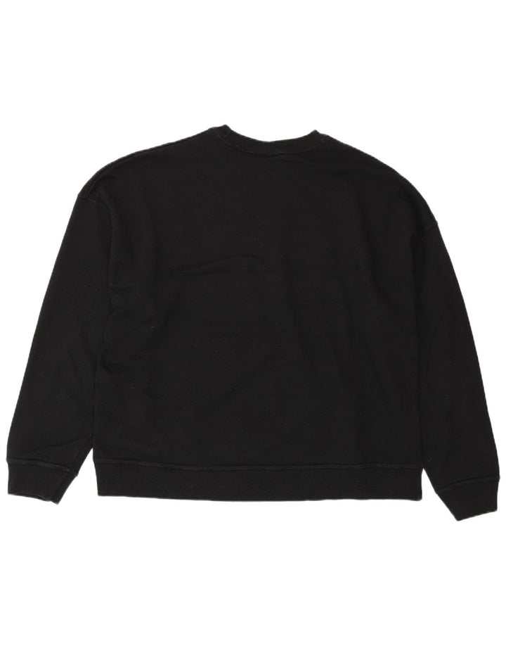 CHAMPION Womens Graphic Oversized Sweatshirt Jumper UK 18 XL Black