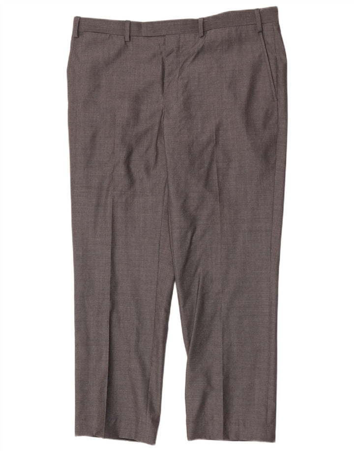 Marks & Spencer Mens Autograph Straight Suit Trousers W38 L29 Grey Wool