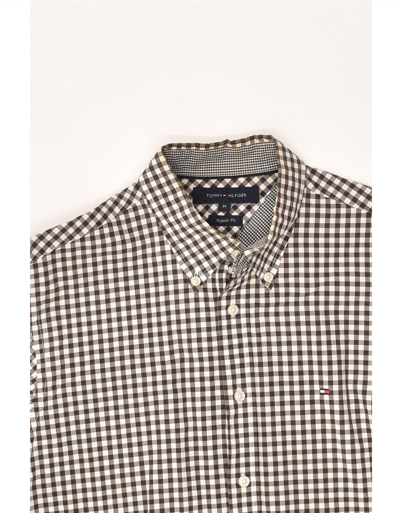 TOMMY HILFIGER Mens Regular Fit Shirt Medium Brown Gingham Cotton | Vintage Tommy Hilfiger | Thrift | Second-Hand Tommy Hilfiger | Used Clothing | Messina Hembry 