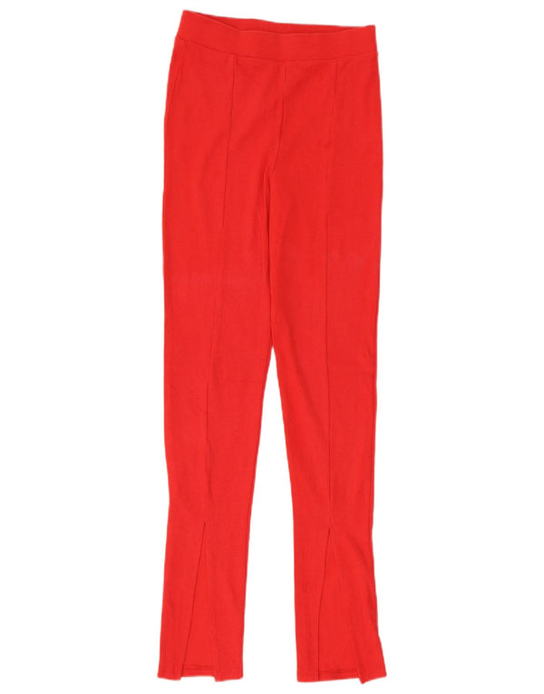 Zara Womens Leggings UK 12 Medium Red Cotton