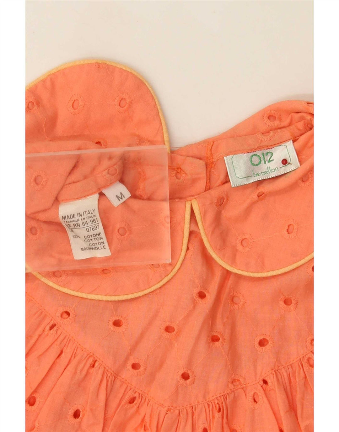 Benetton Womens Tent Dress UK 14 Medium Orange Cotton