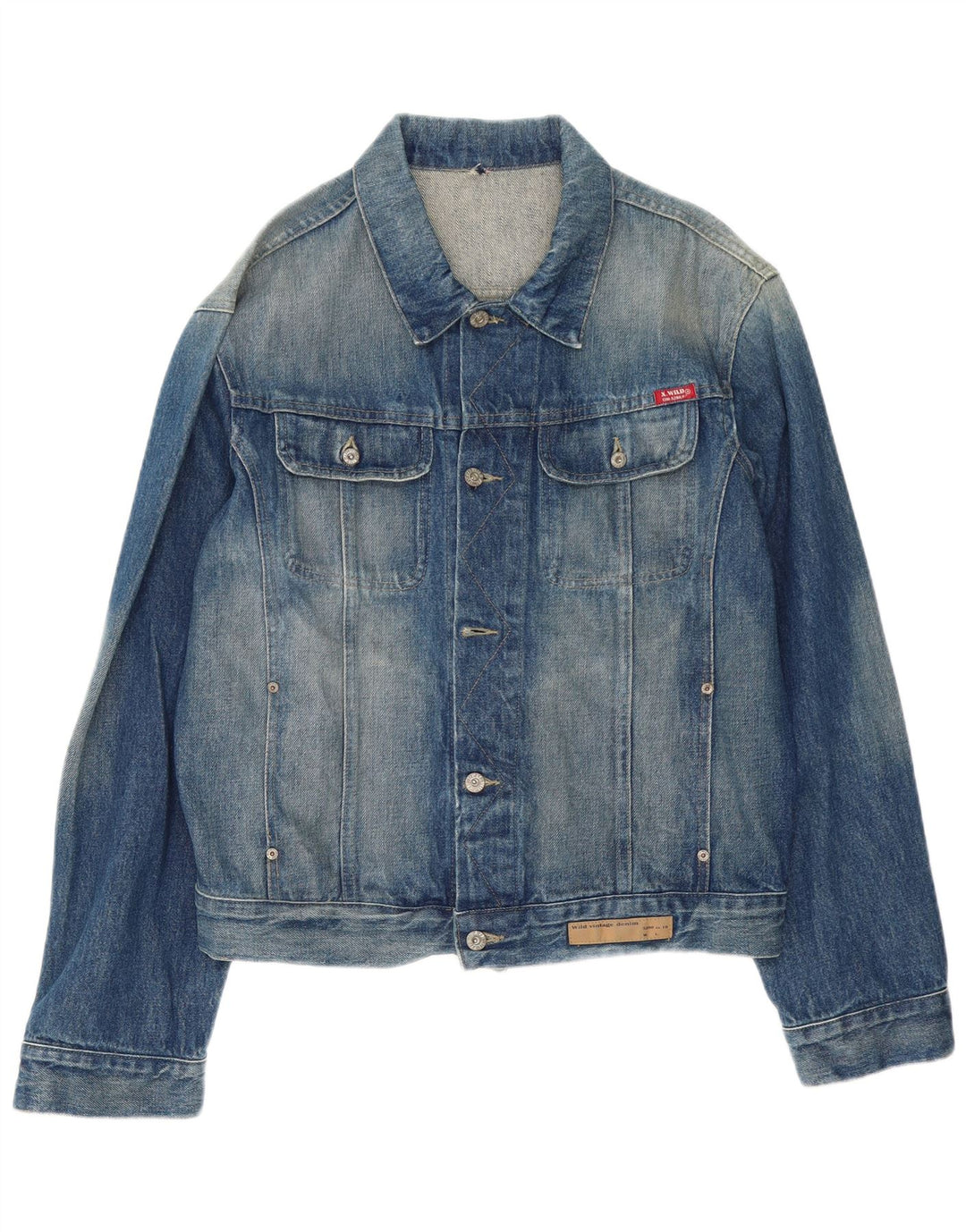 Vintage Mens Denim Jacket UK 44 2XL Blue Cotton