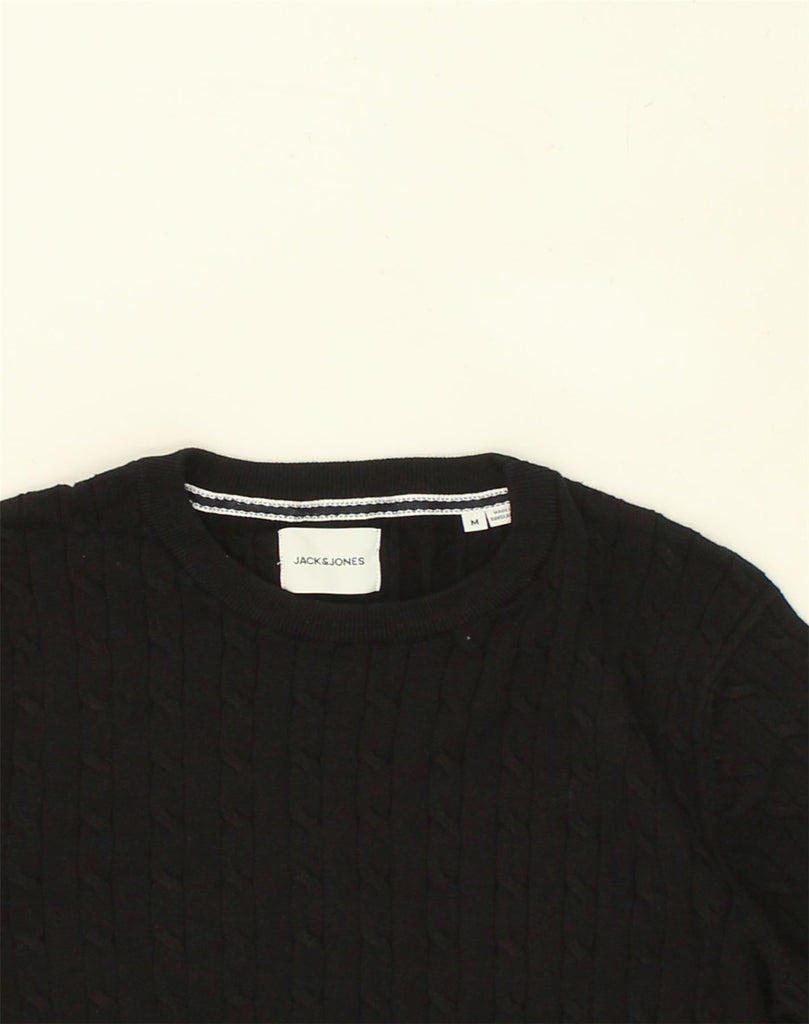 JACK & JONES Mens Crew Neck Jumper Sweater Medium Black Cotton | Vintage Jack & Jones | Thrift | Second-Hand Jack & Jones | Used Clothing | Messina Hembry 