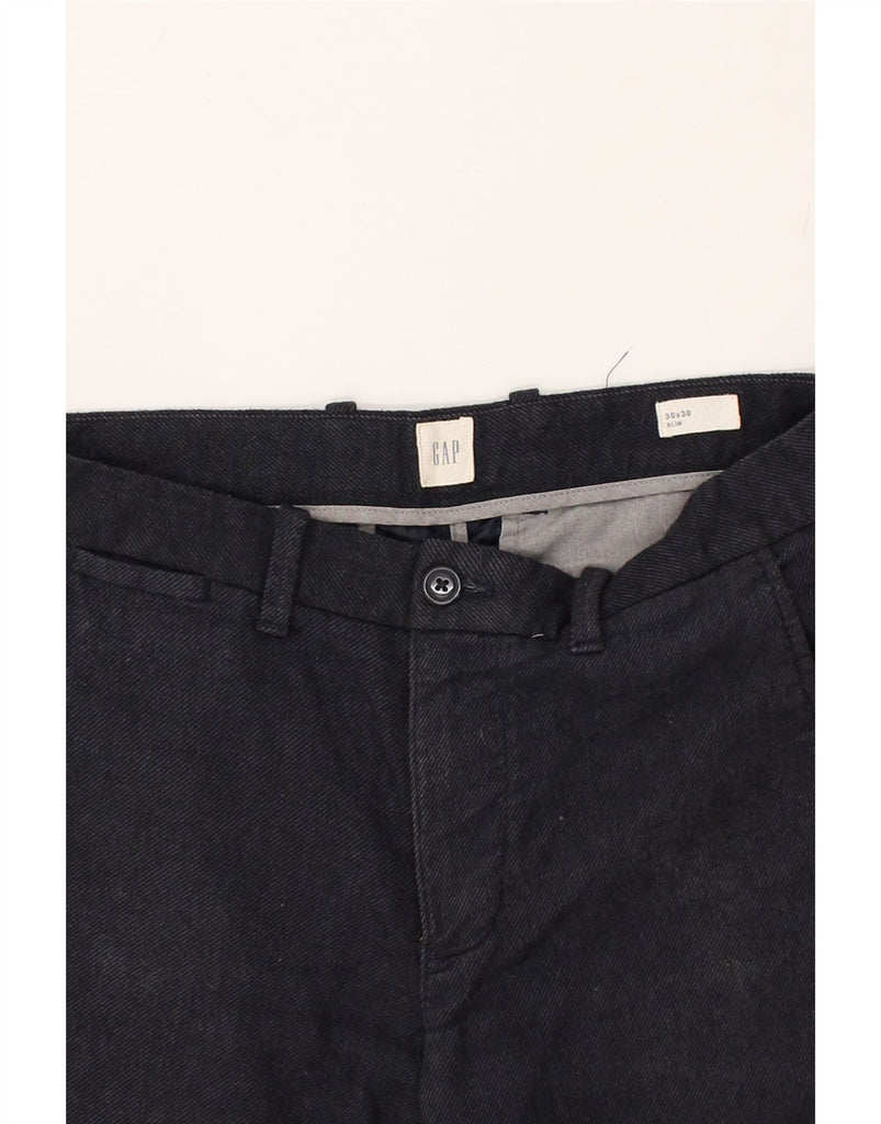 GAP Womens Slim Chino Trousers W30 L26 Navy Blue Cotton | Vintage Gap | Thrift | Second-Hand Gap | Used Clothing | Messina Hembry 