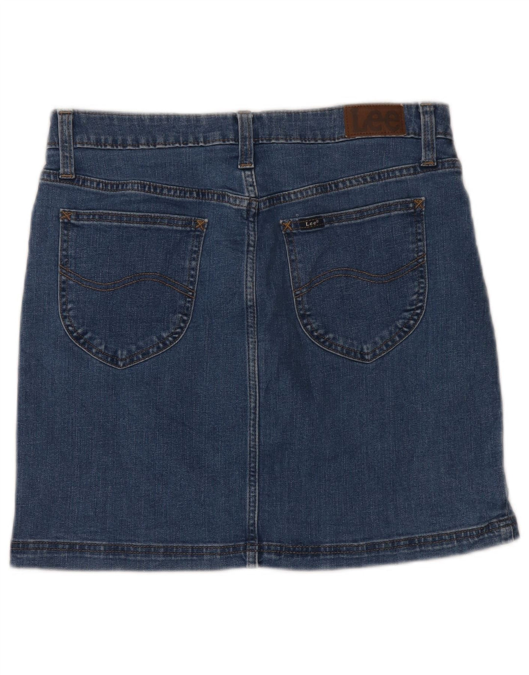LEE Womens Denim Skirt US 10 Large W32 Blue Cotton