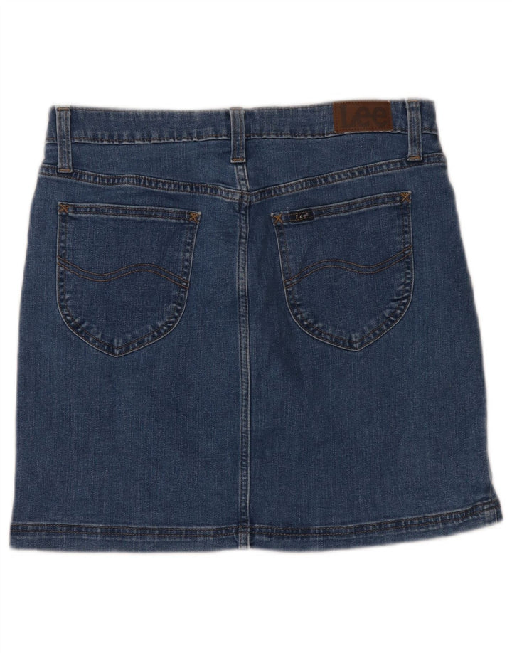 LEE Womens Denim Skirt US 10 Large W32 Blue Cotton