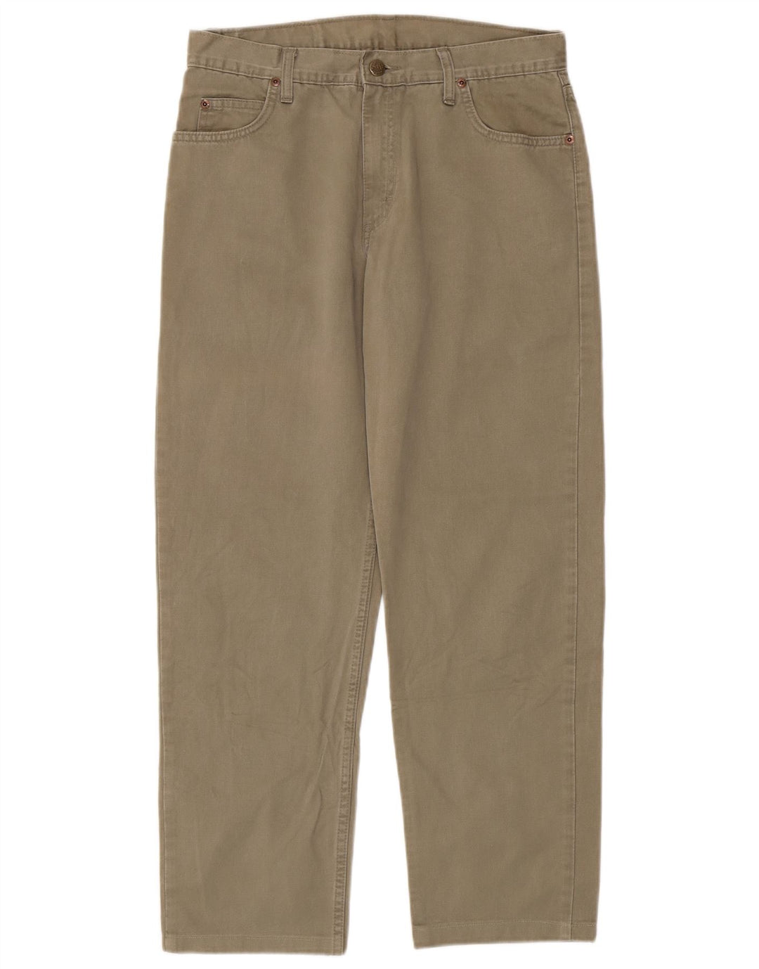 LEE Mens Brooklyn Straight Casual Trousers W32 L30 Khaki Cotton