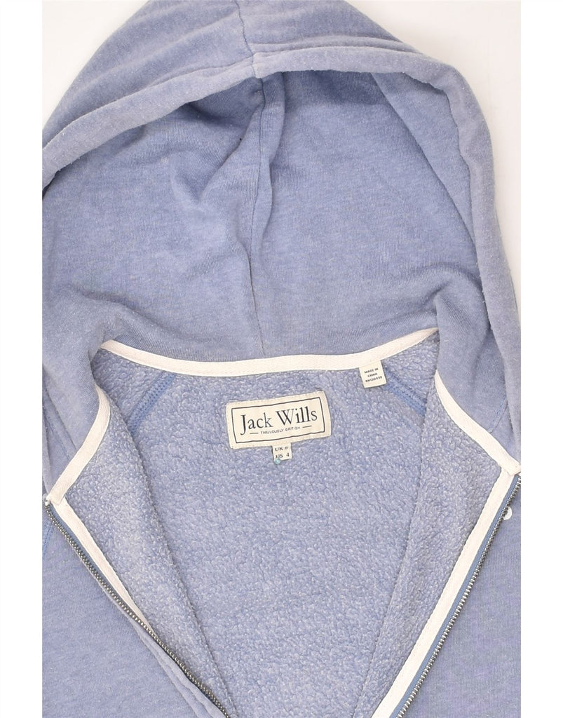 JACK WILLS Womens Zip Hoodie Sweater UK 8 Small Blue Cotton | Vintage Jack Wills | Thrift | Second-Hand Jack Wills | Used Clothing | Messina Hembry 