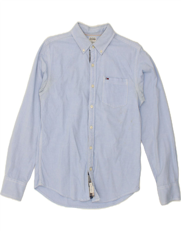 TOMMY HILFIGER Mens Shirt Small Blue Cotton Vintage Tommy Hilfiger and Second-Hand Tommy Hilfiger from Messina Hembry 
