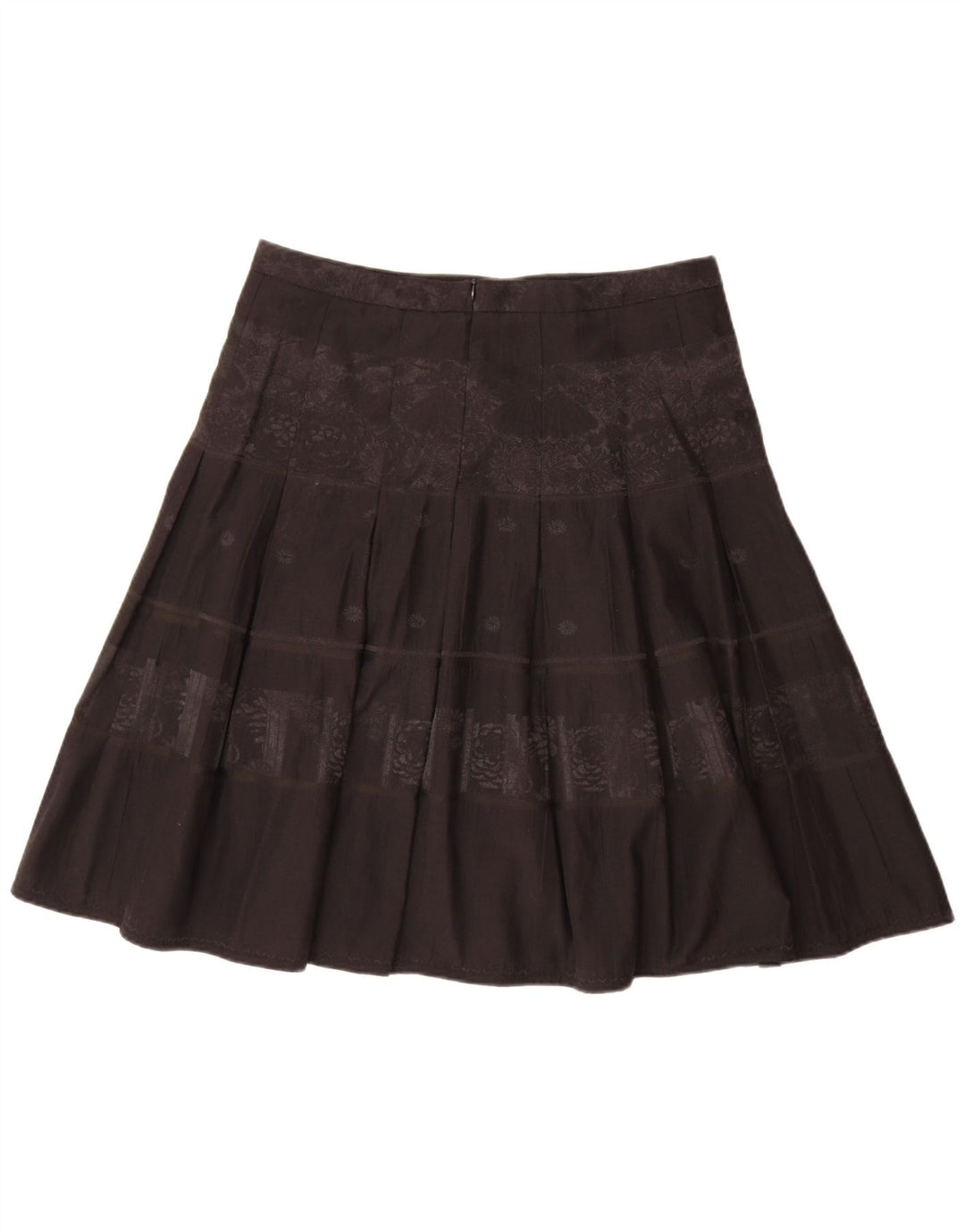Esprit Womens Pleated Skirt UK 16 Large W34 Black Floral Polyester