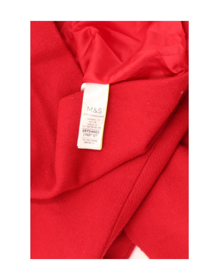 Marks & Spencer Womens Hooded Duffle Coat UK 12 Medium Red Polyester