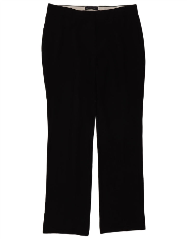 Marks & Spencer Womens Straight Suit Trousers UK 14 Medium W34 L34 Black