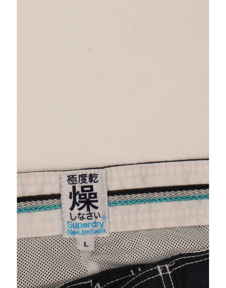 Superdry Mens Graphic Swimming Shorts Large Navy Blue