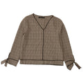 Zara Womens Long Sleeve Blouse Top UK 10 Small Grey Houndstooth