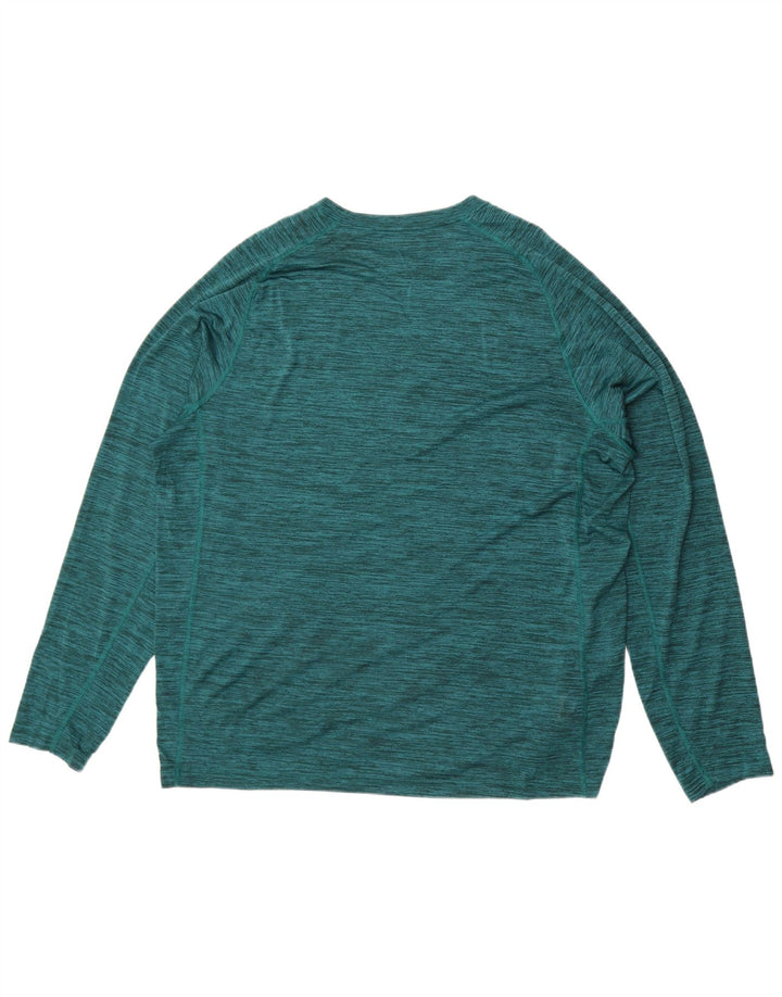 Eddie Bauer Mens Top Long Sleeve XL Green Flecked Polyester