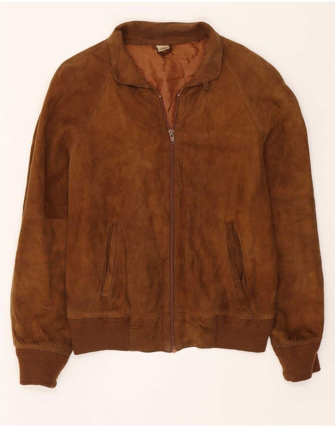 Vintage Mens Suede Jacket IT 48 Medium Beige