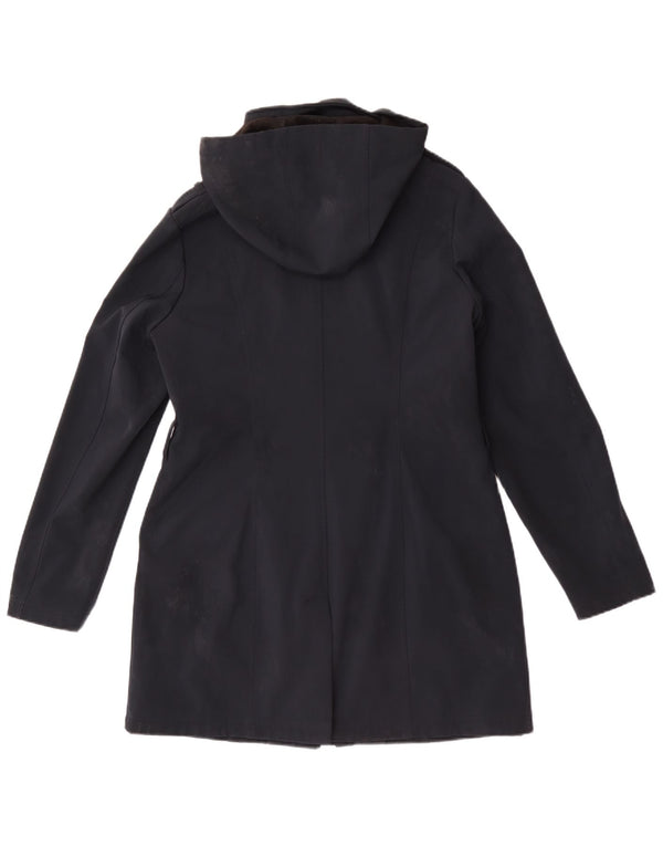 Michael Kors Womens Hooded Military Overcoat UK 14 Medium Navy Blue