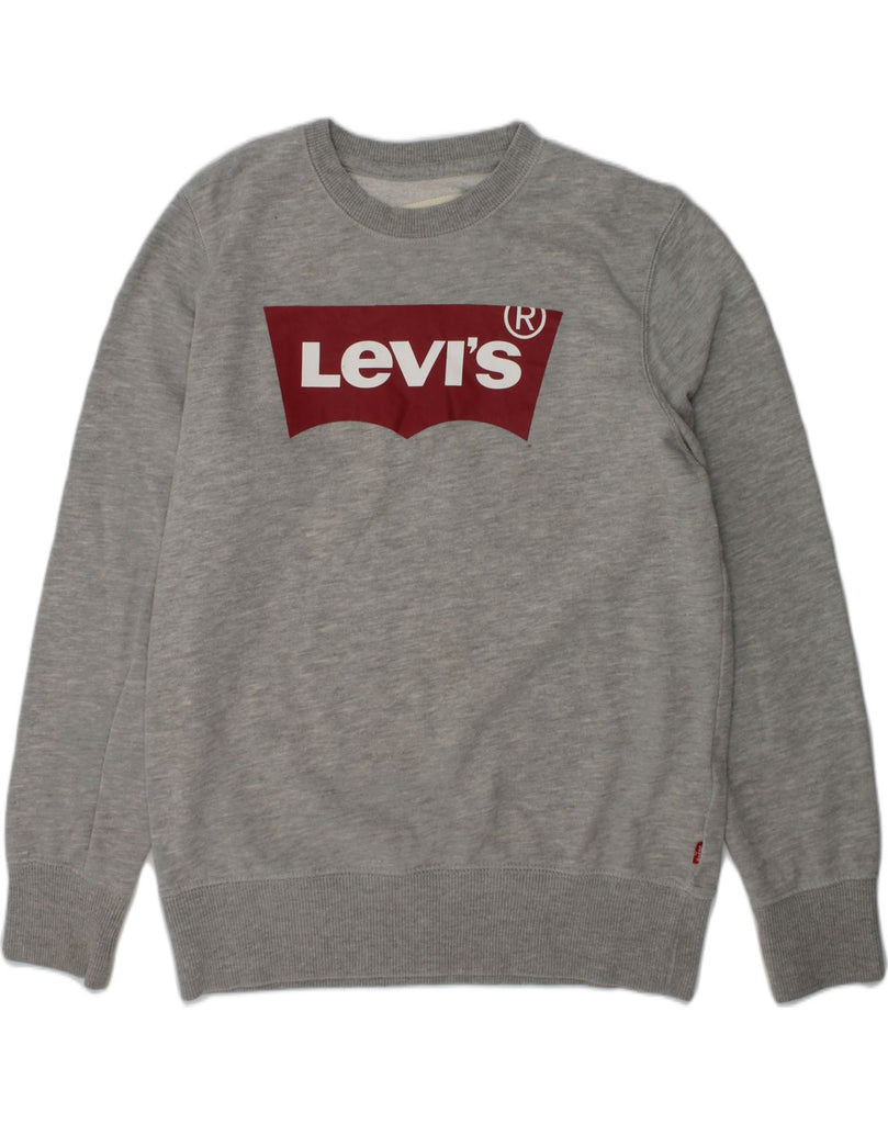 LEVI'S Boys Graphic Sweatshirt Jumper 11-12 Years Grey Cotton | Vintage Levi's | Thrift | Second-Hand Levi's | Used Clothing | Messina Hembry 