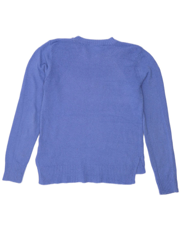 Oasis Womens Crew Neck Jumper Sweater UK 14 Medium Blue Polyester