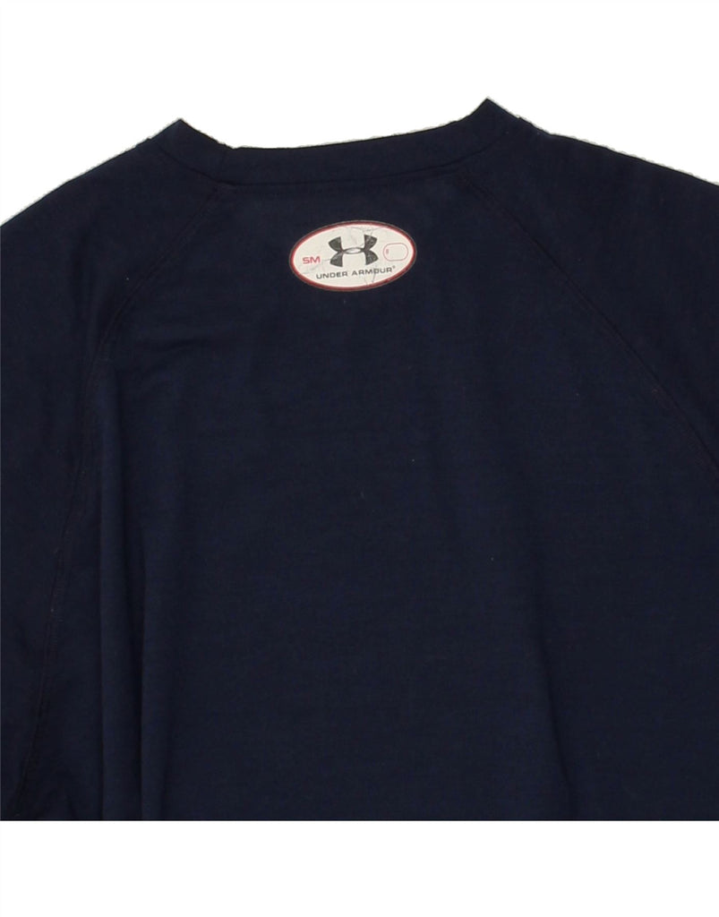 UNDER ARMOUR Mens Graphic T-Shirt Top Small Navy Blue Polyester | Vintage Under Armour | Thrift | Second-Hand Under Armour | Used Clothing | Messina Hembry 