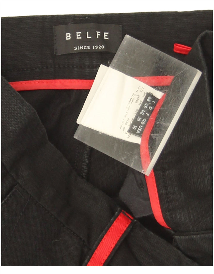Belfe Mens Trousers UK 30 W30 L31 Black Cotton