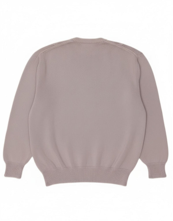 Vintage Womens Crew Neck Jumper Sweater UK 18 XL Purple Cotton