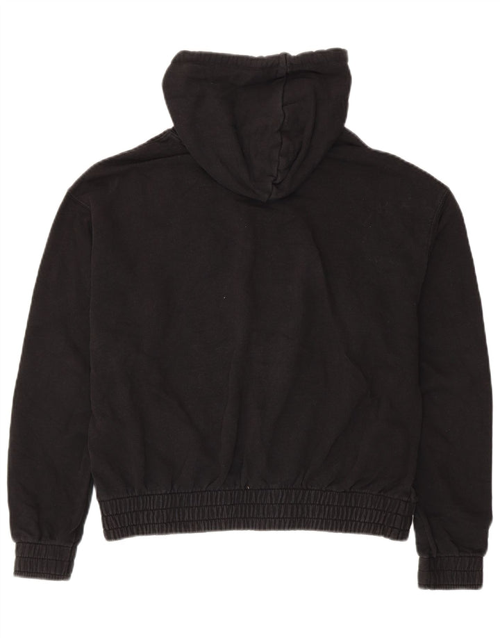 PUMA Womens Oversized Hoodie Jumper UK 14 Medium Black Cotton