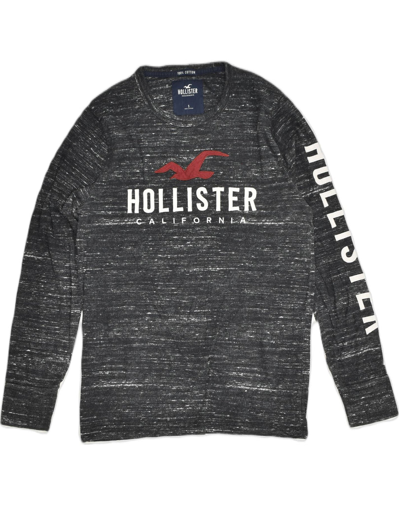 HOLLISTER Mens Graphic Top Long Sleeve Small Black Pinstripe Cotton | Vintage Hollister | Thrift | Second-Hand Hollister | Used Clothing | Messina Hembry 