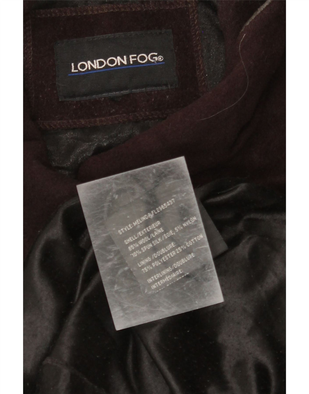 LONDON FOG Womens Overcoat UK 16 Large Brown Wool