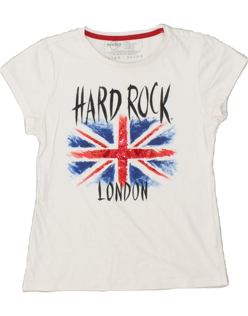 HARD ROCK CAFE Girls London Graphic T-Shirt Top 12-13 Years Large White | Vintage Hard Rock Cafe | Thrift | Second-Hand Hard Rock Cafe | Used Clothing | Messina Hembry 