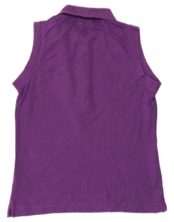 Fila Womens Sleeveless Polo Shirt UK 12 Medium Purple Cotton