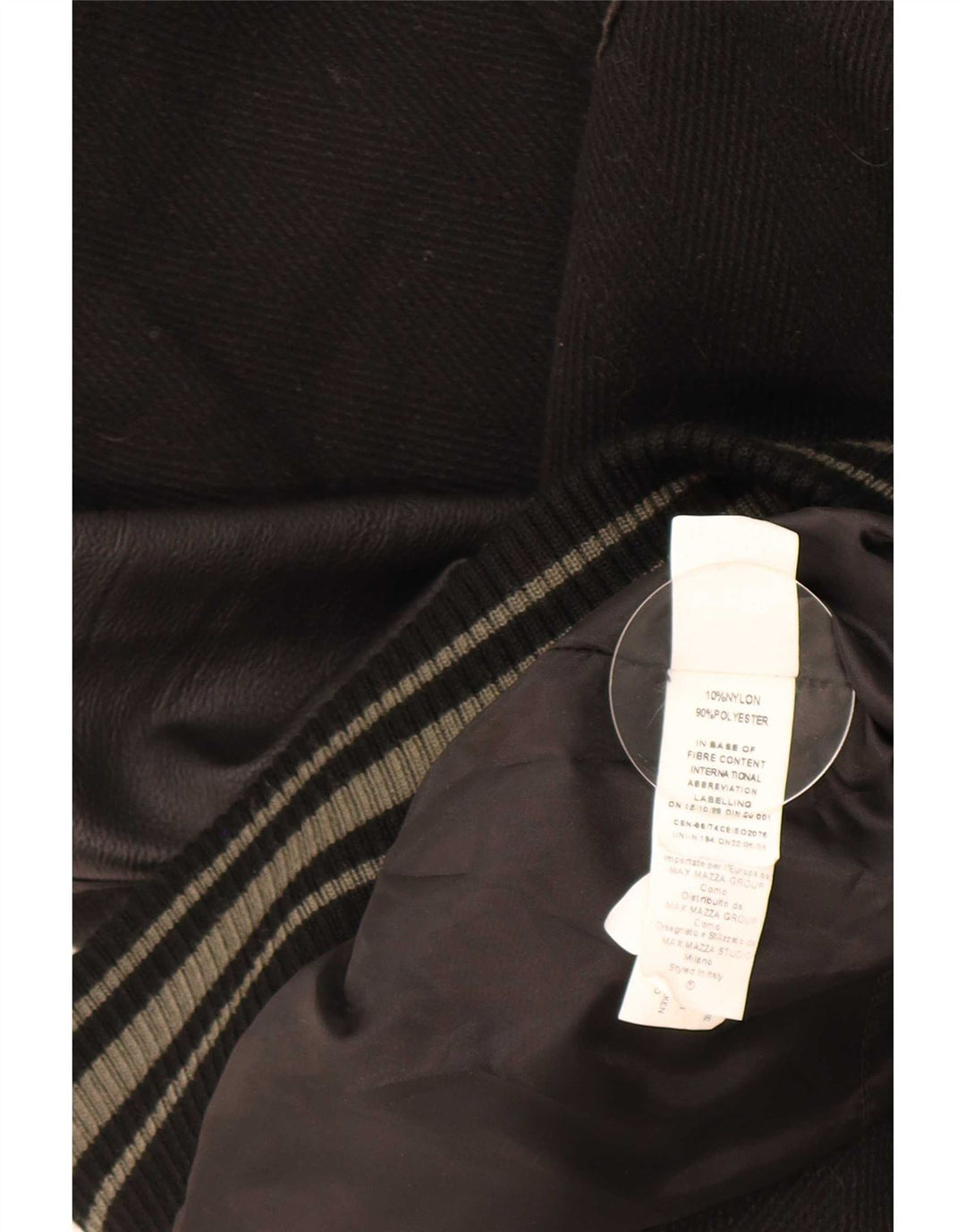 Vintage Mens Varsity Jacket UK 42 XL Black Nylon