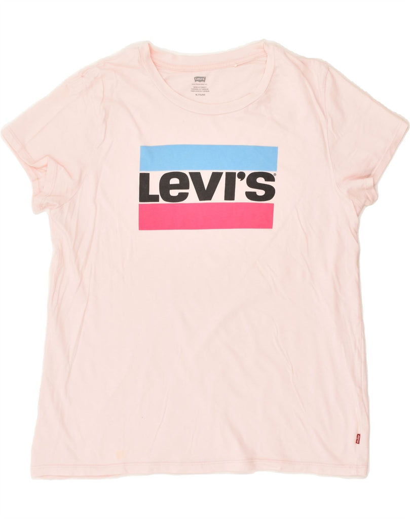 LEVI'S Womens Graphic T-Shirt Top UK 18 XL Pink | Vintage Levi's | Thrift | Second-Hand Levi's | Used Clothing | Messina Hembry 