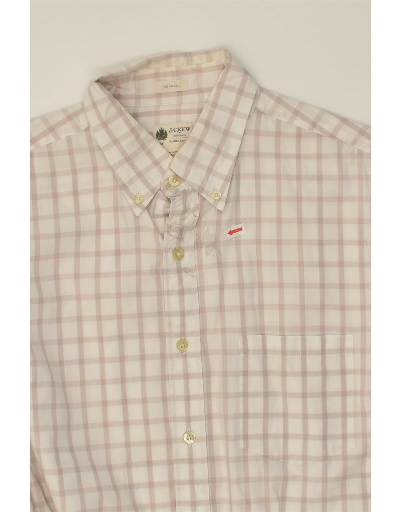 J. CREW Mens Tailored Fit Shirt Medium Beige Check Cotton | Vintage J. Crew | Thrift | Second-Hand J. Crew | Used Clothing | Messina Hembry 