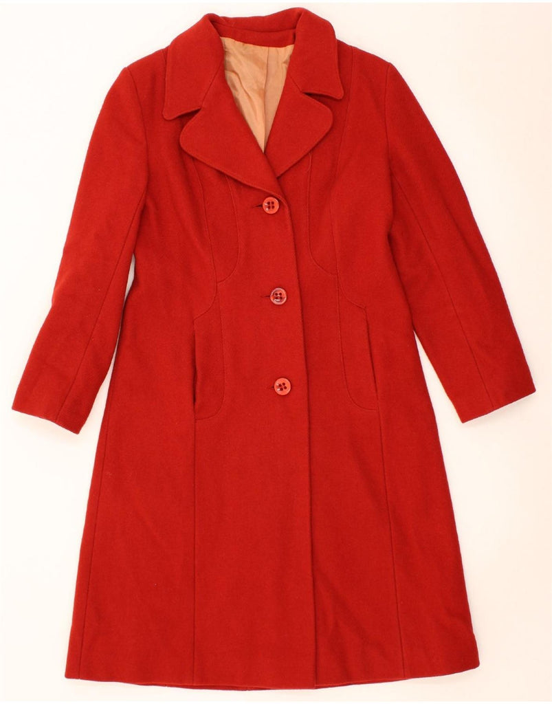 VINTAGE Womens Overcoat UK 14 Medium Red Vintage Vintage and Second-Hand Vintage from Messina Hembry 