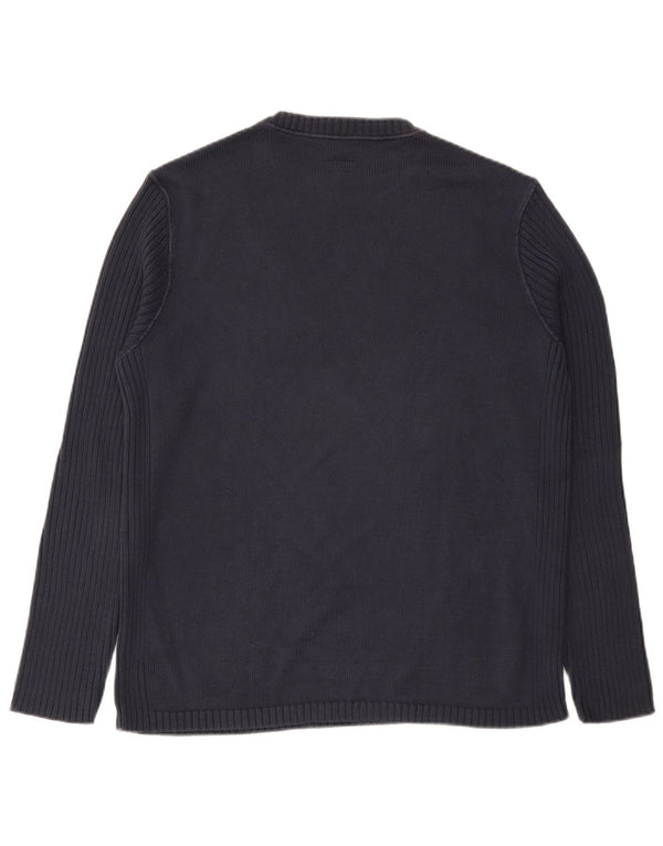 Armani Jeans Mens Crew Neck Jumper Sweater XL Navy Blue Cotton