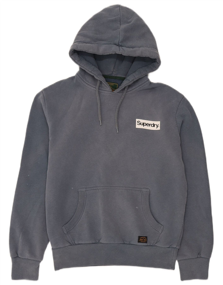 Superdry Mens Hoodie Jumper Small Blue Cotton