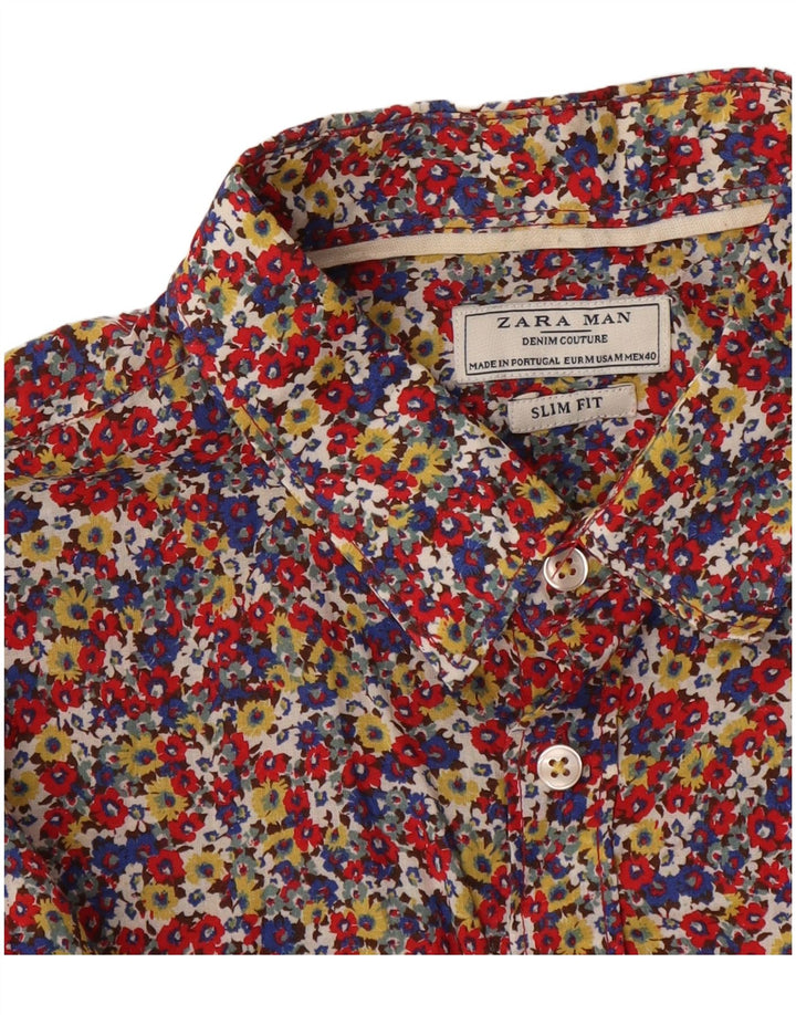 Zara Mens Slim Fit Shirt Medium Multicoloured Floral