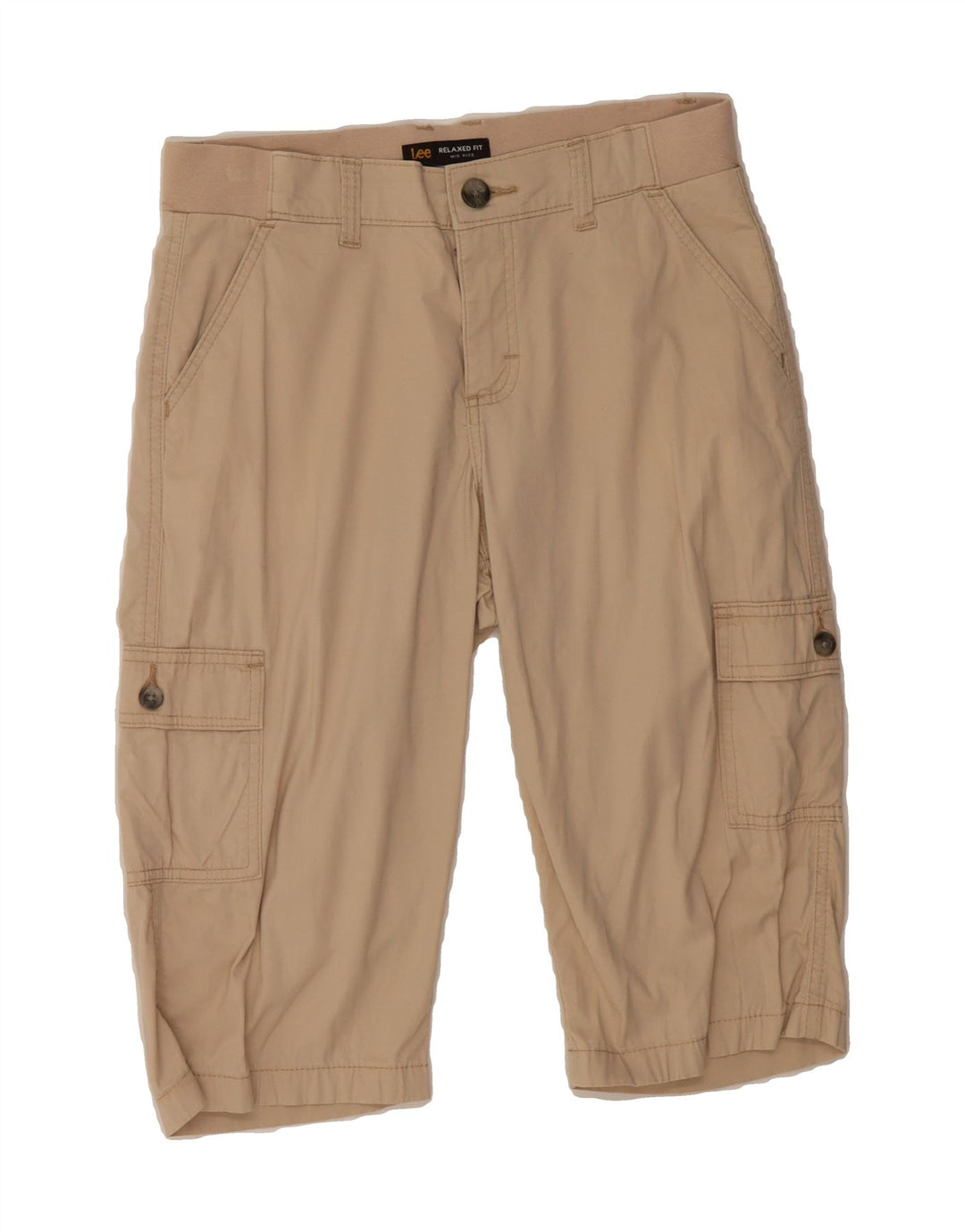 LEE Womens Mid Rise Relaxed Fit Cargo Shorts W30 Medium Beige Vintage Lee and Second-Hand Lee from Messina Hembry 