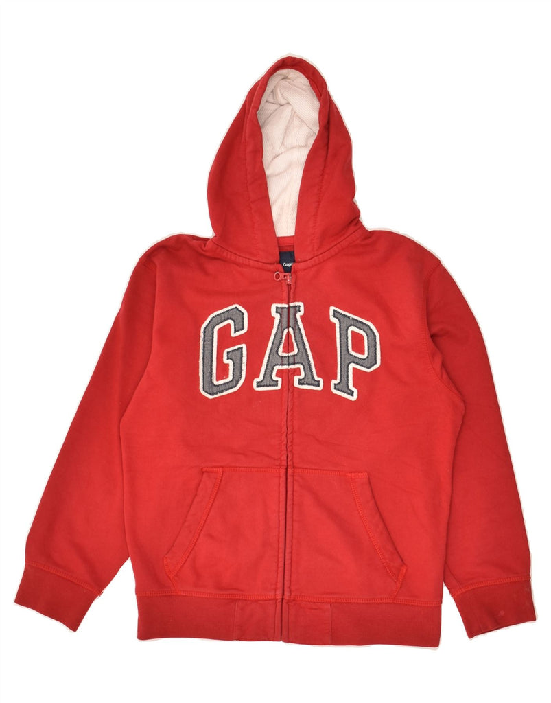 GAP Boys Graphic Zip Hoodie Sweater 9-10 Years Large  Red Cotton Vintage Gap and Second-Hand Gap from Messina Hembry 