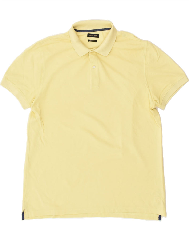 MASSIMO DUTTI Mens Polo Shirt XL Beige Cotton | Vintage Massimo Dutti | Thrift | Second-Hand Massimo Dutti | Used Clothing | Messina Hembry 